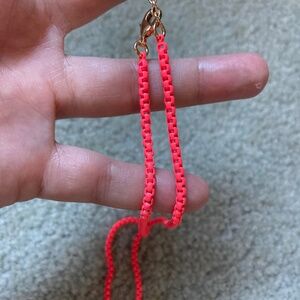 NWOT Gap Bubblegum Neon Pink Enamel Box Chain Necklace